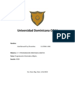 Universidad Dominicana O&M: Nombre: Iván Bernard Foy Florentino 11-EISM-1-040