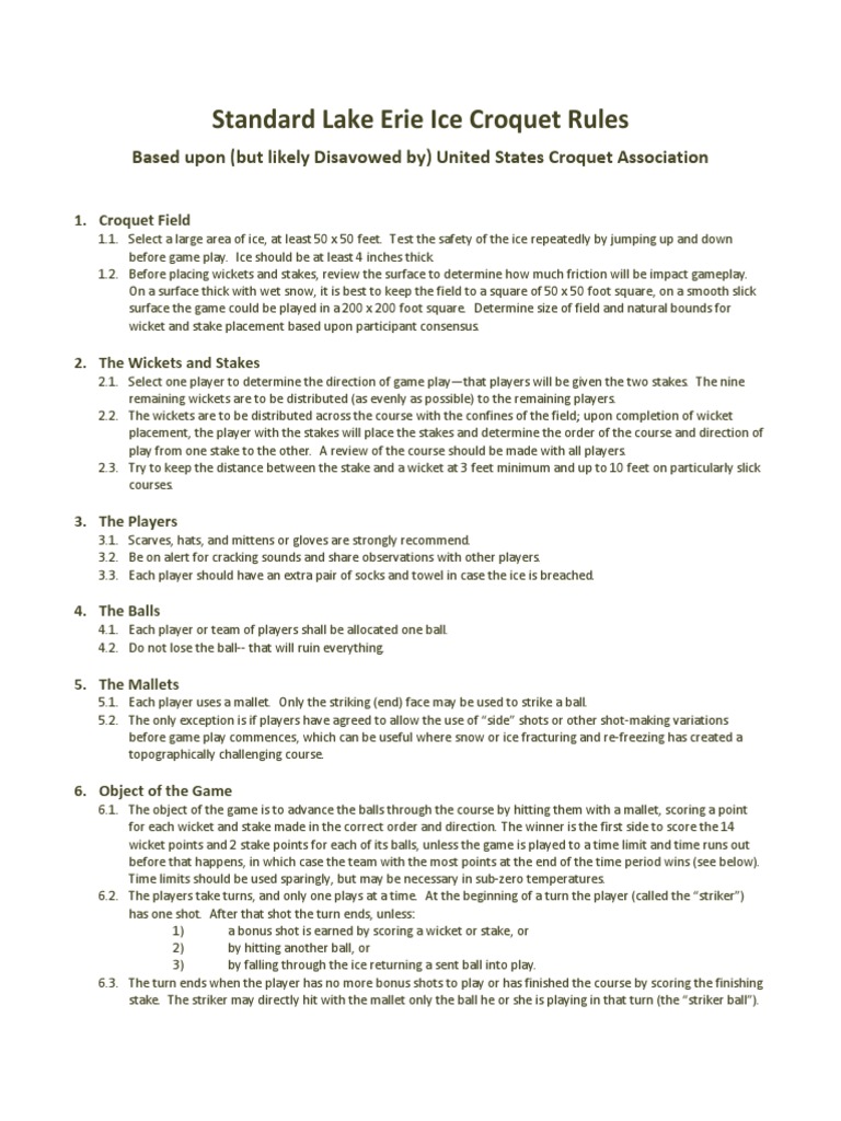 Winter Croquet Rules PDF