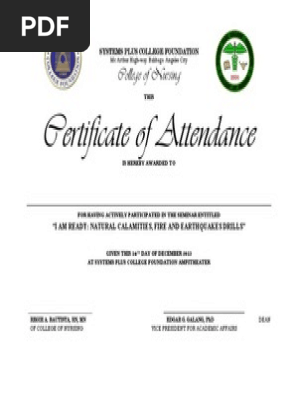Certificate of Attendance
