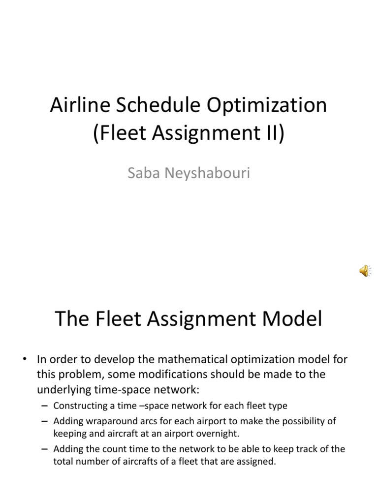 Airline Fleet Assignment Optimization | PDF | Mathematical Optimization ...