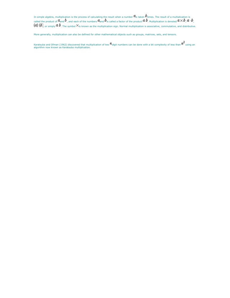 Multiplication + Math | PDF