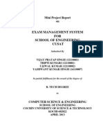 Exam Management System FOR School of Engineering Cusat: Mini Project Report On