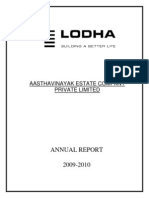 Aasthavinayak Estate Company Annual Report 2009-2010