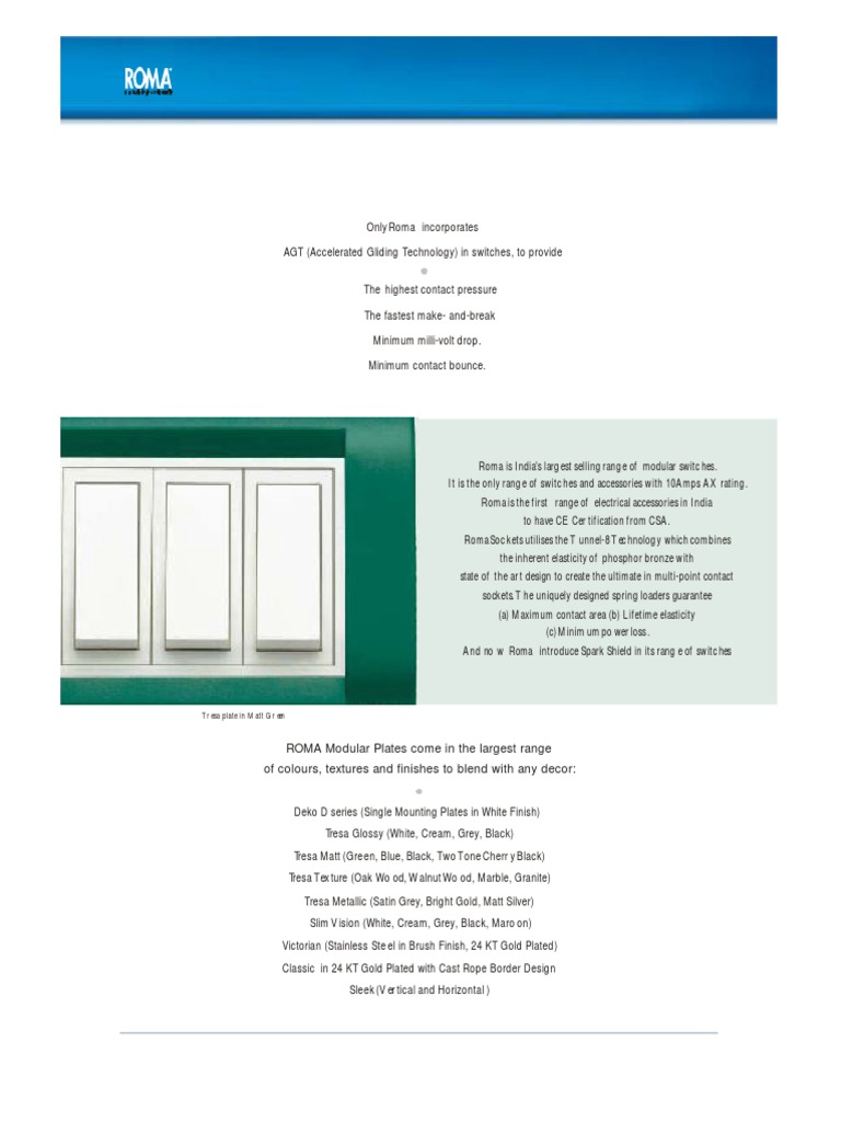 Anchor Roma Switches Ac Power Plugs And Sockets Electrical Components