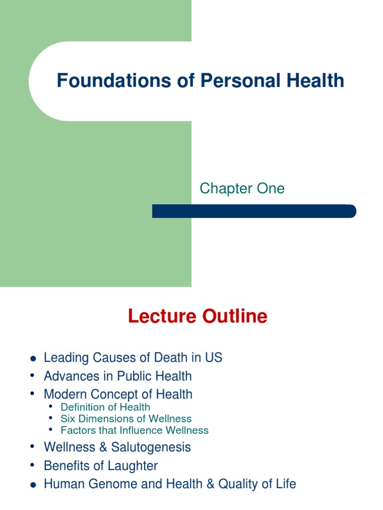 Foundations of Personal Health Chapter One PDF Obesity Cancer