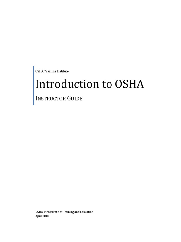OSHA Training: Introduction Guide | PDF | Technology & Engineering