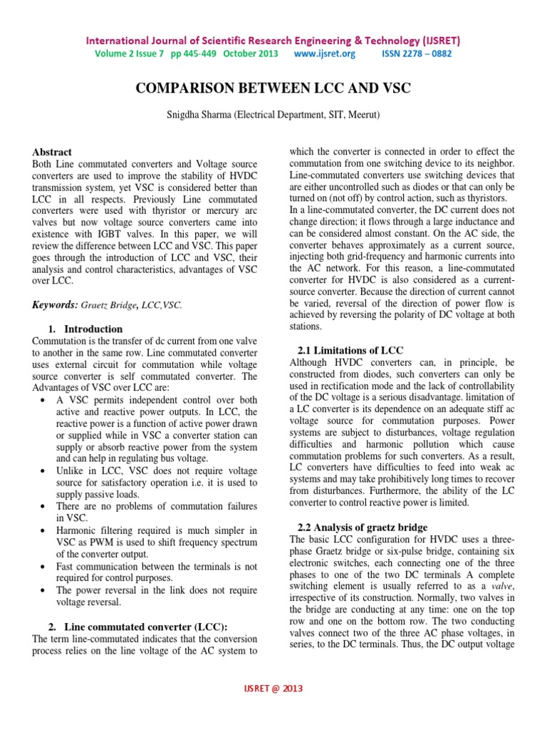 LCC vs VSC in HVDC Systems | PDF | High Voltage Direct Current | Rectifier