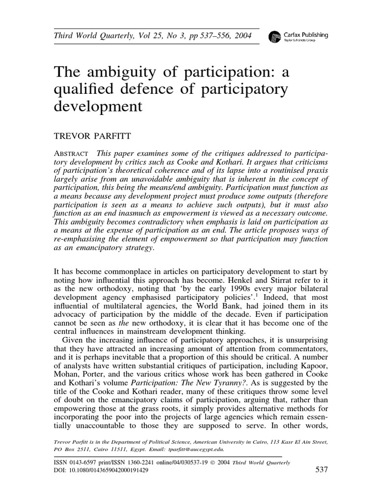 Participatory Development Empowerment Social Group