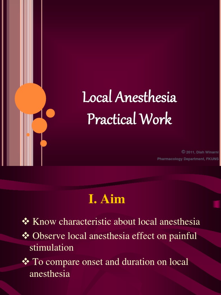 Local Anesthesia Practical Work Guide | PDF | Science & Mathematics