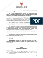 Res. N° 136-2010-JNE.- Reglamento de propaganda electoral