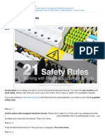 21 Golden Safety Rules for Working with Electrical Equipment