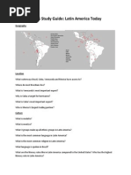 Unit 5 Study Guide: Latin America Today: Geography