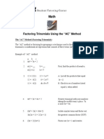 Factoring Trinomials Using The "AC" Method: Student Tutoring Center