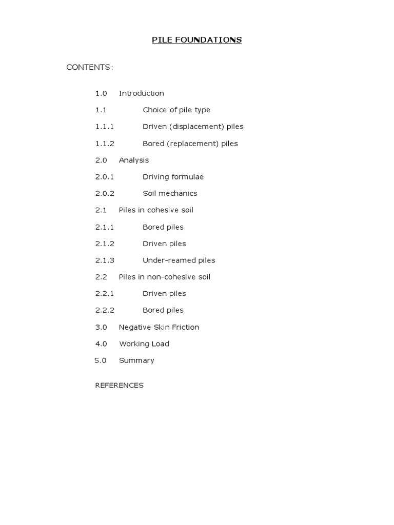 Pile Foundations: Types and Analysis | PDF | Deep Foundation | Friction
