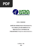 ESPÉCIES MEDICINAIS UTILIZADAS NA CICATRIZAÇÃO DE FERIDAS E NA PREVENÇÃO E CONTROLE DE PARASITOSES  - em animais