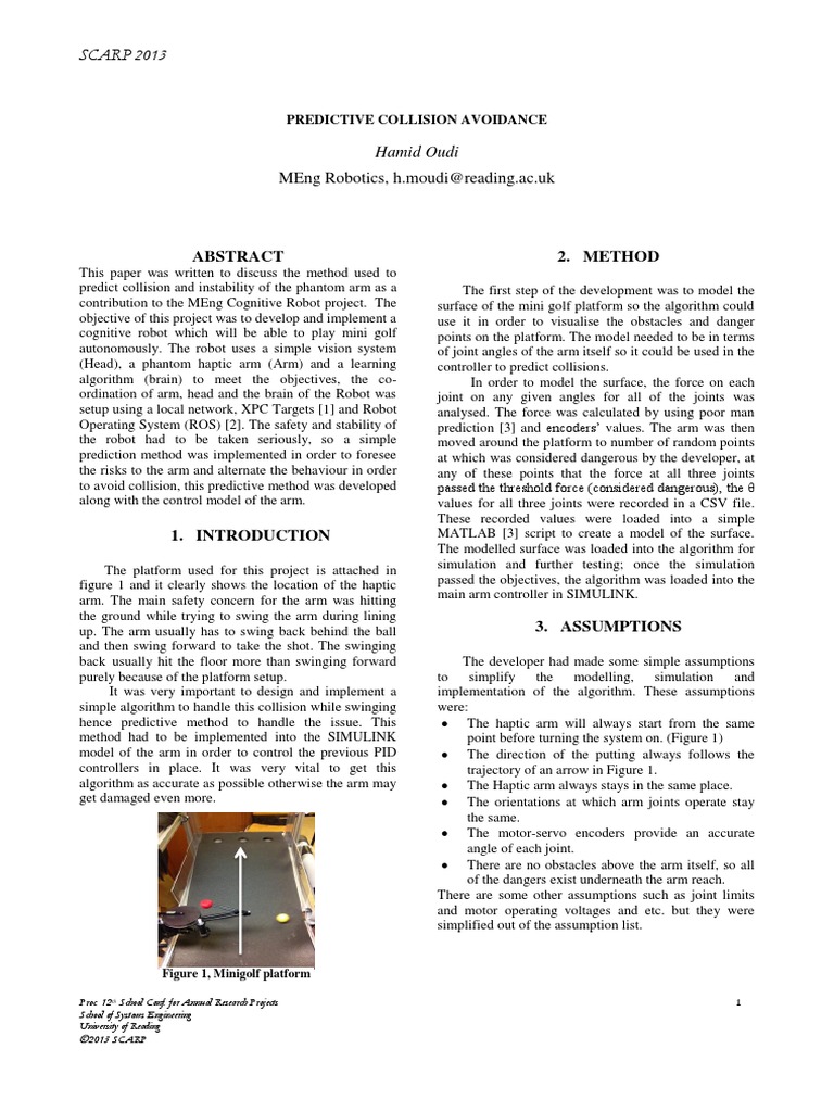 Predictive Collision Avoidance in Robotics | PDF | Simulation | Robot