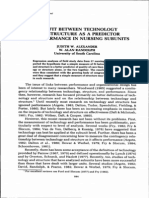 The Fit Between Technology and Structure As A Predictor of Performance in Nursing Subunits