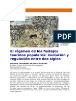 El Régimen de Los Festejos Taurinos Populares Evolución y Regulación PDF