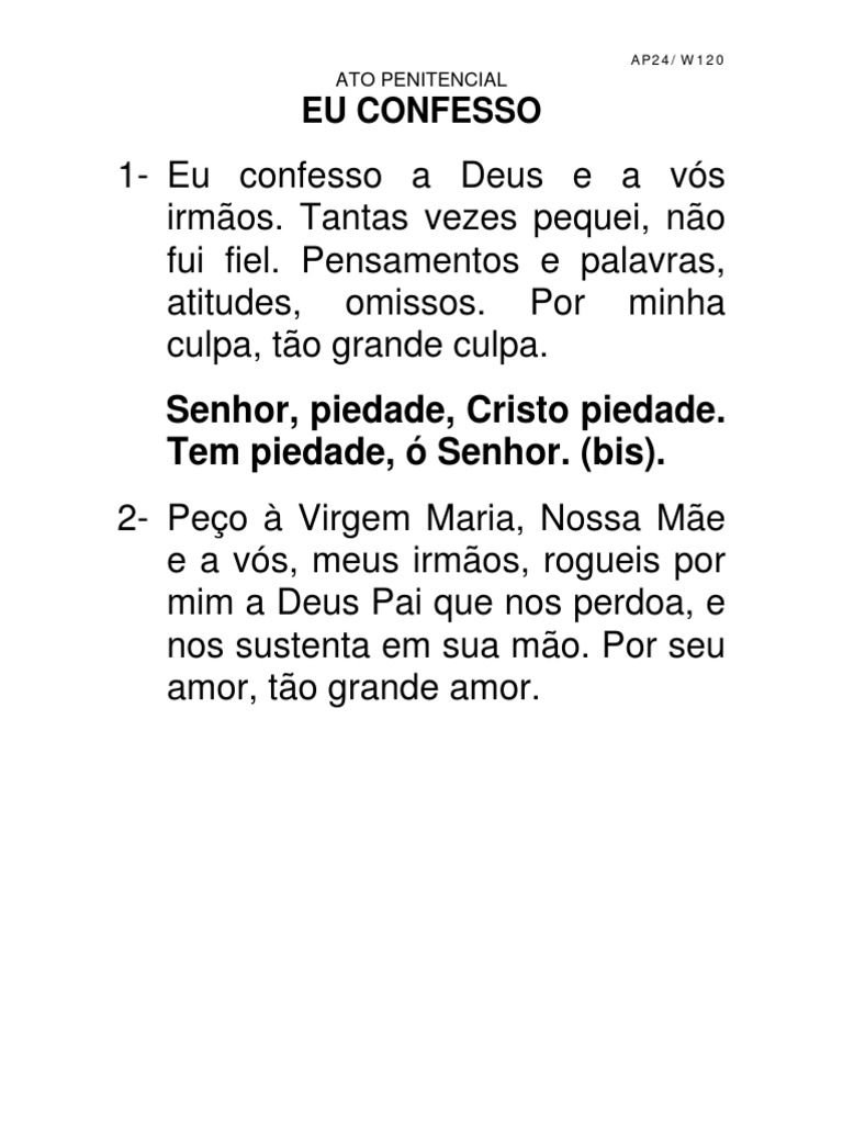 Eu Confesso A Deus e A Vos Irmaos | PDF