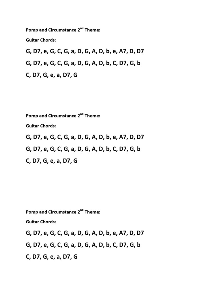 Pomp And Circumstance 2nd Theme