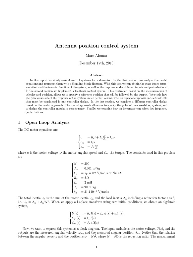 Design Of A Controller For DC Motor Circuit Diagram Landon Holden 