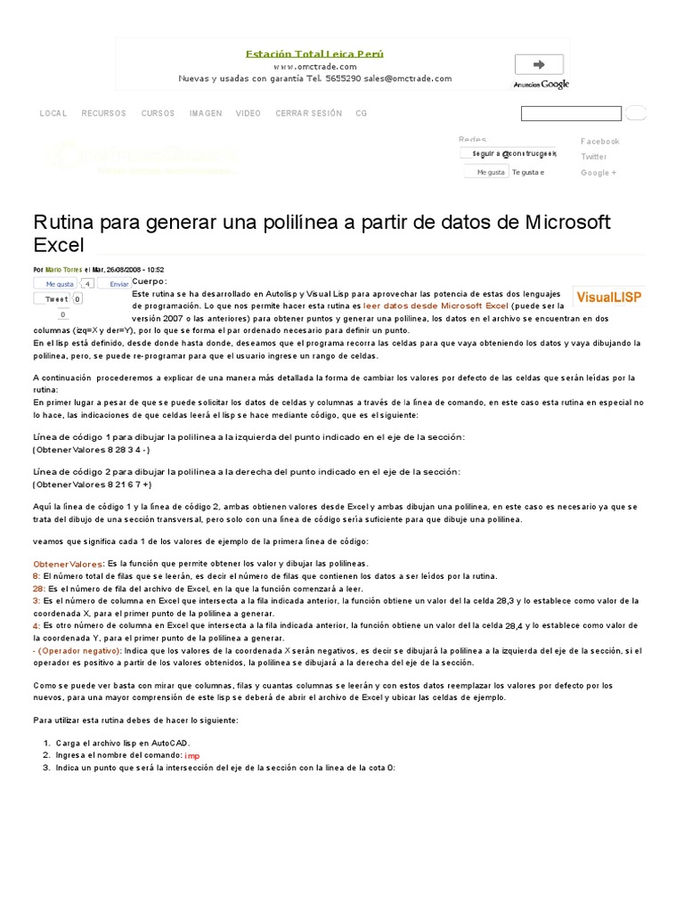 Rutina para Generar Una ... FT Excel - ConstrucGeek | PDF | Microsoft ...