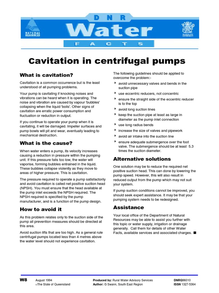 Cavitation in Centrifugal Pumps PDF | PDF | Pump | Dynamics (Mechanics)
