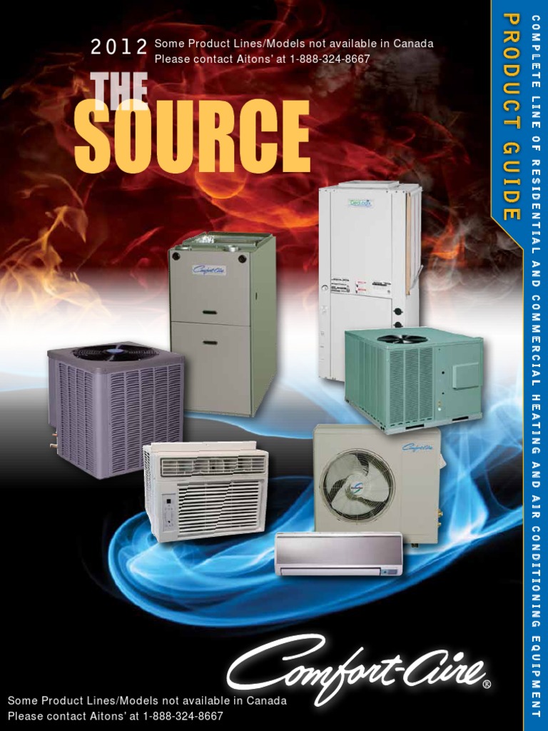 ComfortAire 2012 Full Line Catalogue PDF Air Conditioning Heat Pump