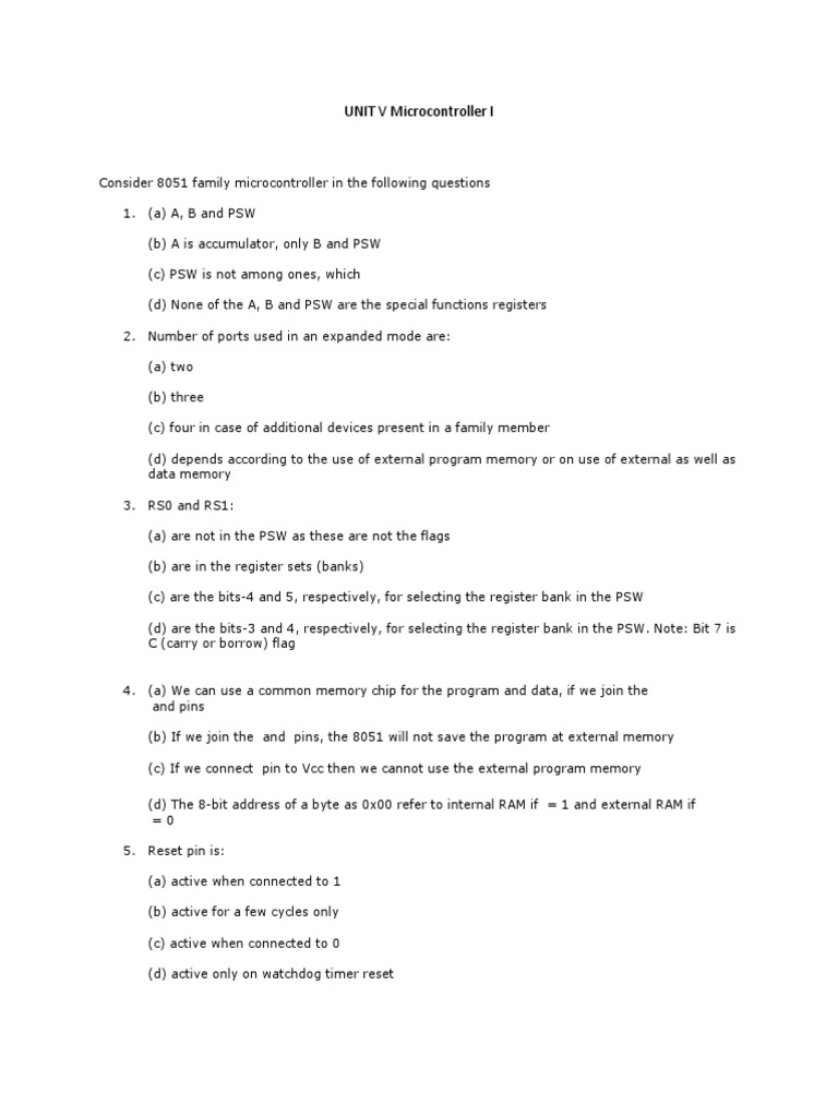 8051 Microcontroller Basics and Features | PDF | Instruction Set ...
