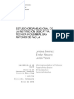 Estudio Organizacional de La Institución Educativa Técnica Industrial San Antonio de Padua