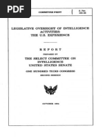 Legislative Oversight of Intelligence Activities: The U.S. Experience