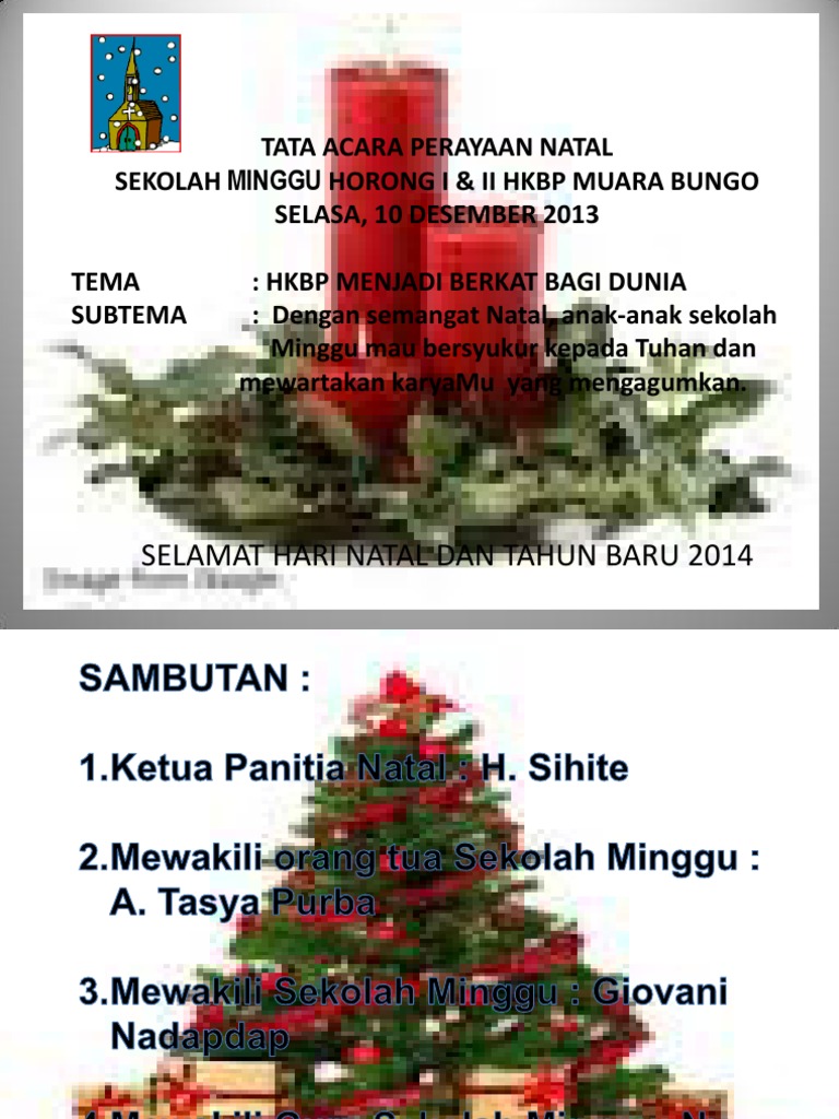 Kata Sambutan Untuk Natal Anak Sekolah Minggu / Salah satu yang biasa