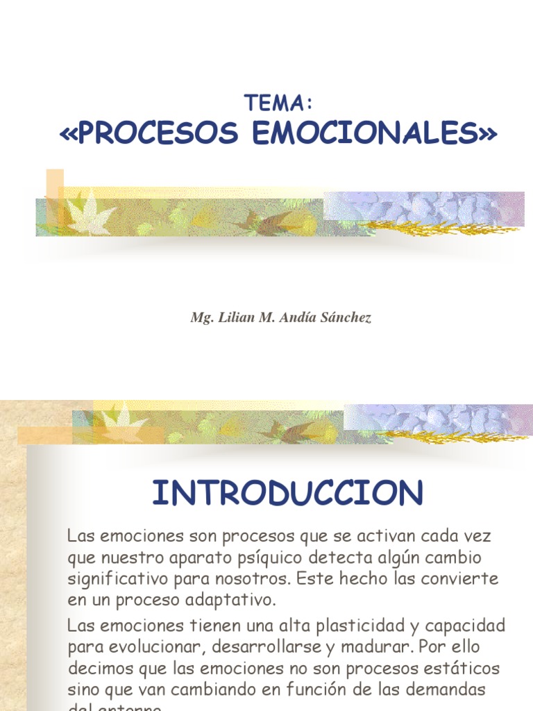 Procesos Emocionales | PDF | Inteligencia emocional | Las emociones