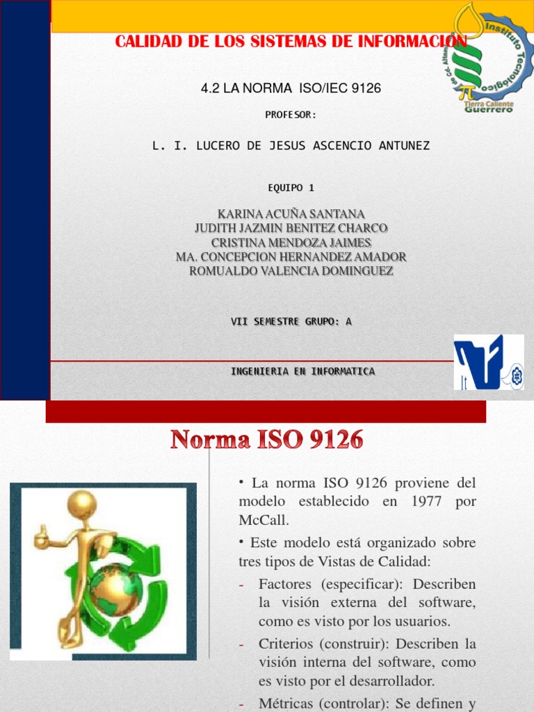 Calidad según norma ISO 9126 | PDF | Software | Calidad (comercial)