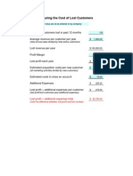 Lost Customer Costs Worksheet