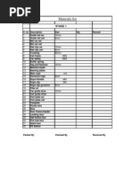 Lift Stage Packing List 