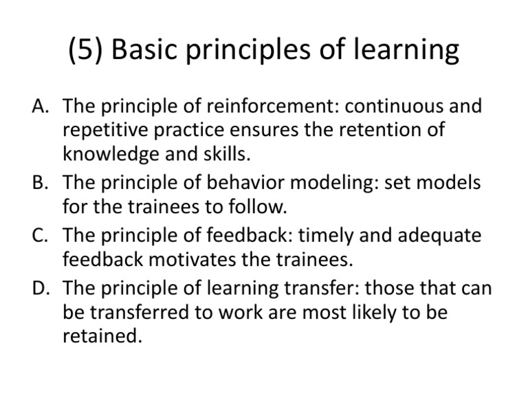 5) Basic Principles of Learning | PDF