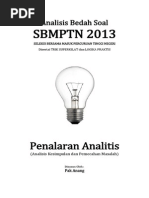 Download Analisis Bedah Soal SBMPTN 2013 Kemampuan Penalaran Analitik Analisis Kesimpulan Dan Pemecahan Masalah by Rudi Agus SN202139771 doc pdf