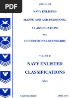 Manual of Navy Enlisted Manpower and Personnel Classifications and Occupational Standards, Vol 2 (NECs)