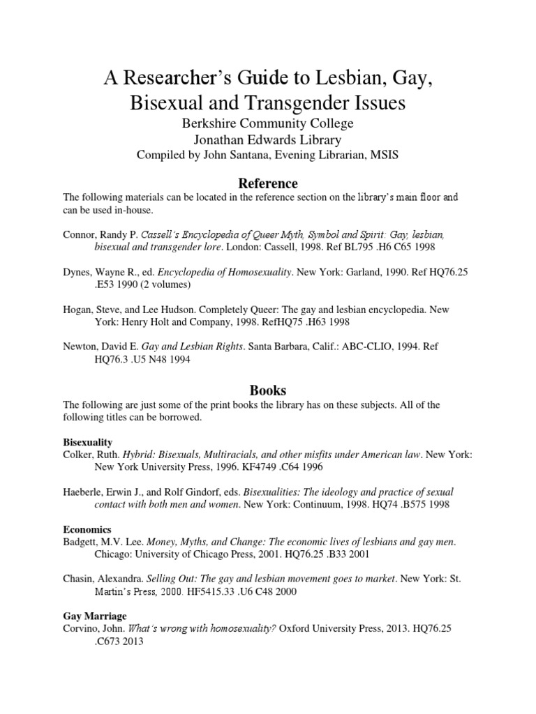 LGBT Bibliography works Homosexuality Lgbt Free 30day Trial Scribd