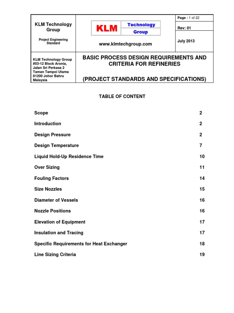 Refinery Process Design Standards Guide | PDF | Pump | Vacuum
