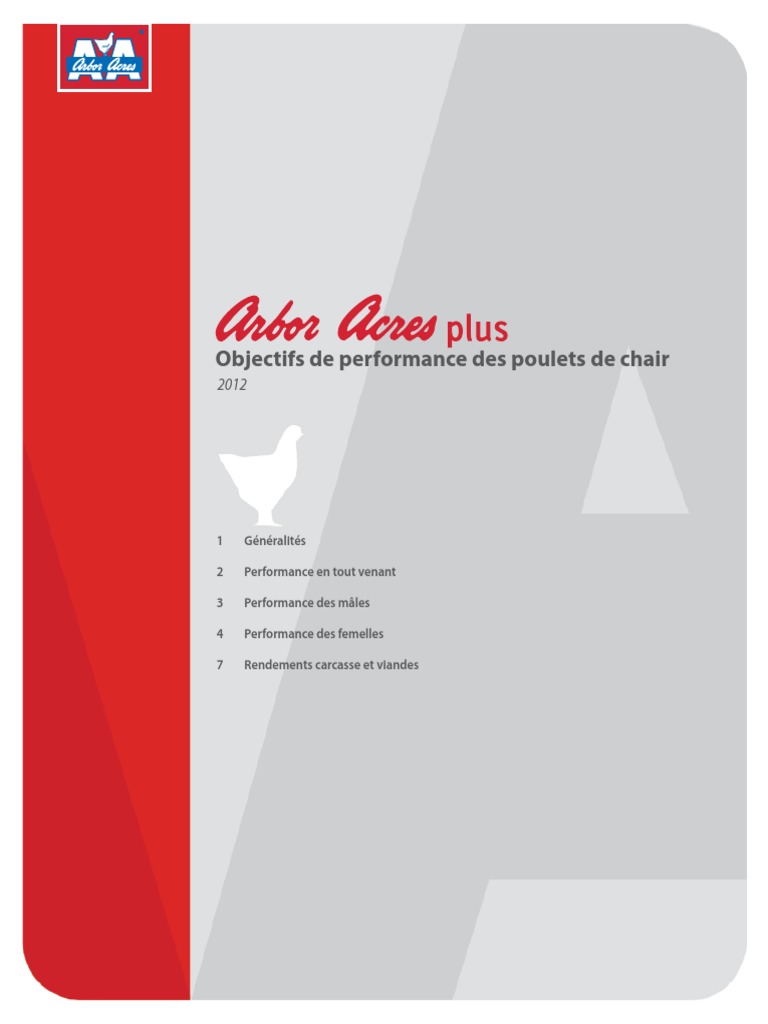Arbor Acres Broiler Performance Objectives 2012FR PDF | PDF | Viande ...