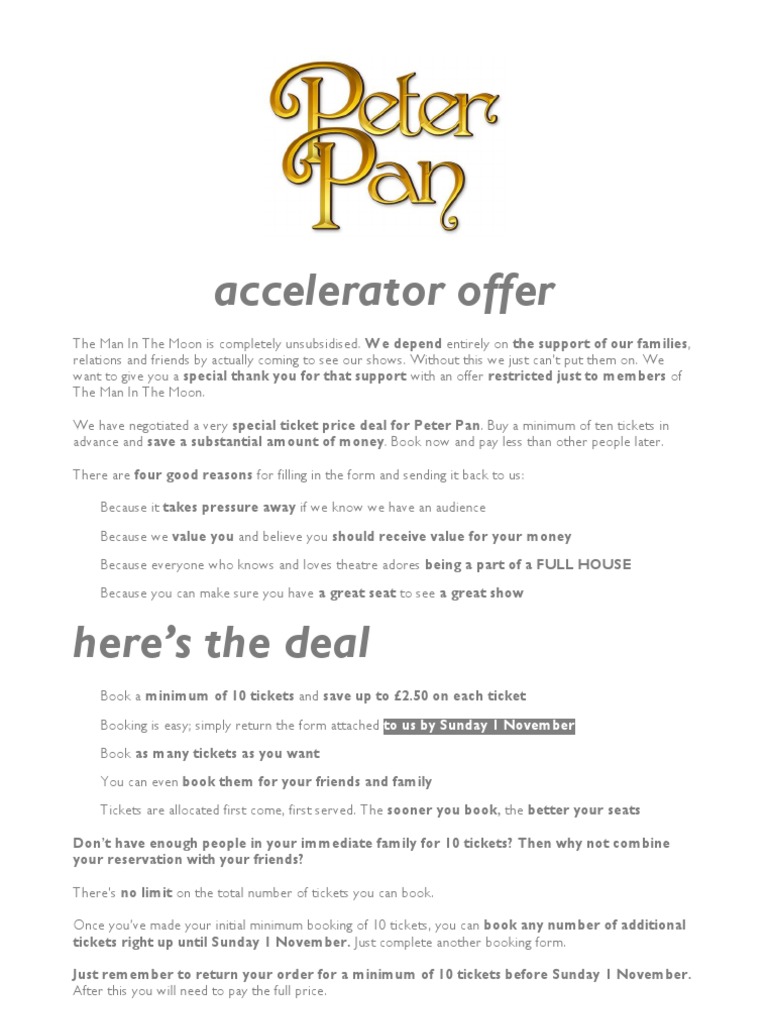 Peter Pan Accelerator Offer | PDF | Business