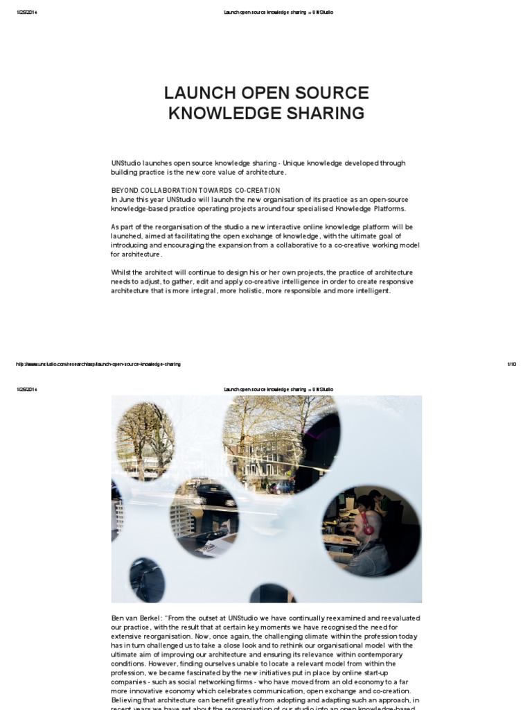 Launch Open Source Knowledge Sharing UNStudio | PDF | Design ...