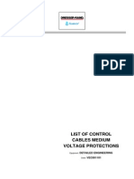 List of Control Cables MV Protections00