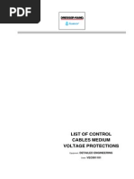 List of Control Cables MV Protections00