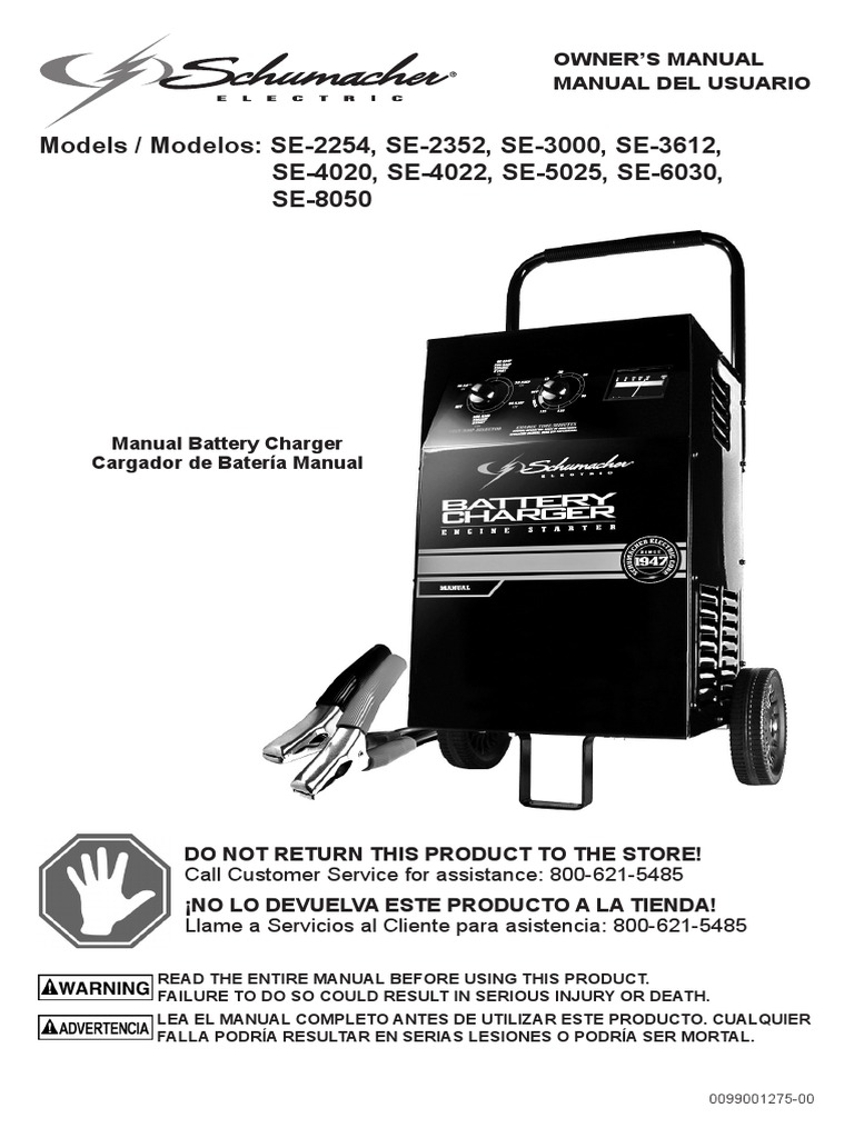 Schumacher Battery Charger Owner's Manual. | PDF | Battery Charger | Battery (Electricity)