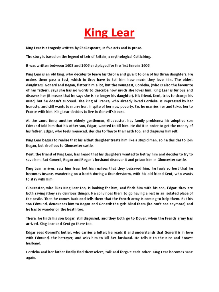 King Lear PDF King Lear