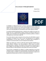 Qué Es La Celac y Por Qué Existe. Renato Recio