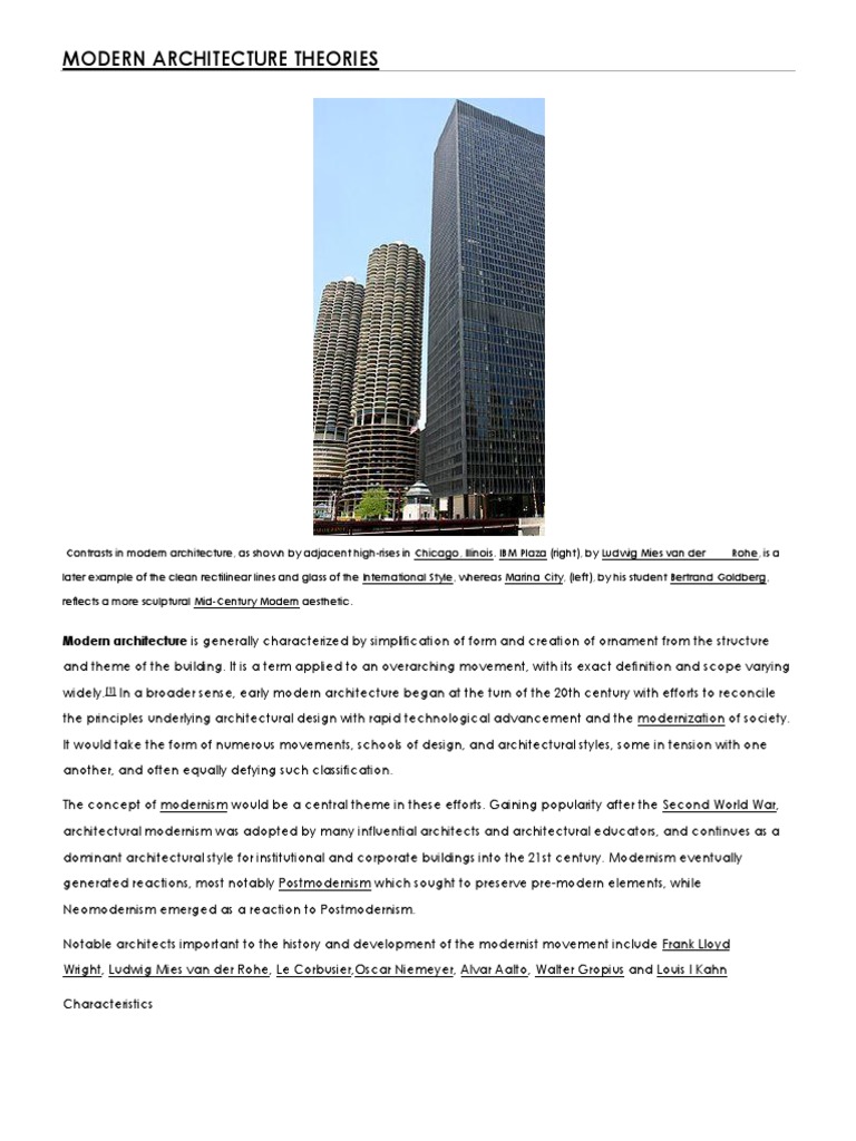Modern Architecture Theories Explained | PDF | Aesthetics | Art Media